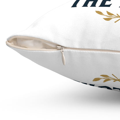 Faith-Inspired Square Pillow - 'As for Me and My House, We Will Serve the Lord'