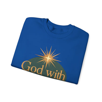 "God with Us" - Cozy Christmas Sweatshirt, Holiday Spirit Wear, Religious Gift, Unisex Crewneck