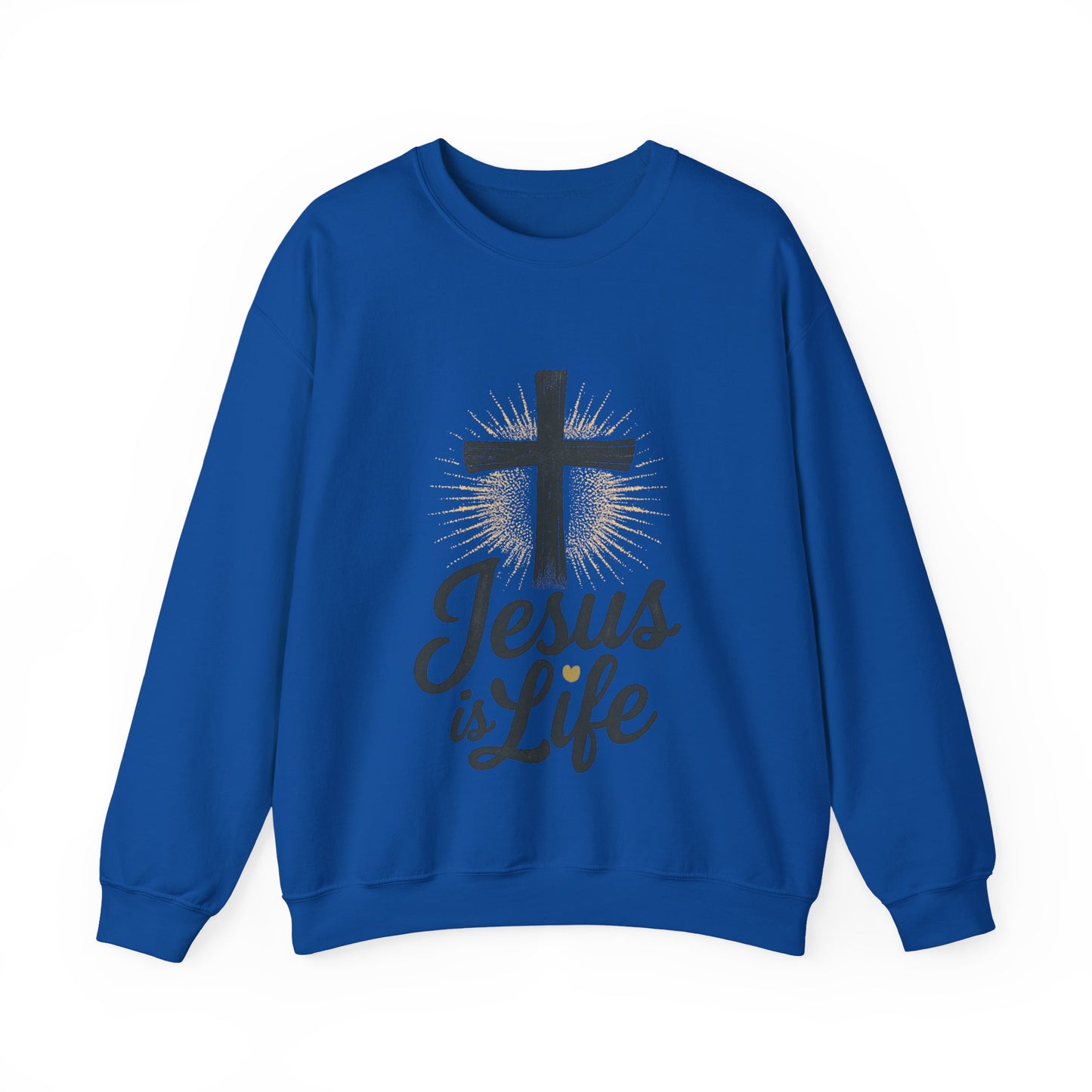 "Jesus is Life" - Christian Inspirational Crewneck Sweatshirt
