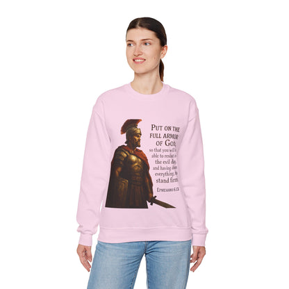 Ephesians 6:13 "Put on the full armor of God" - Faith-Inspired Unisex Crewneck Sweatshirt -