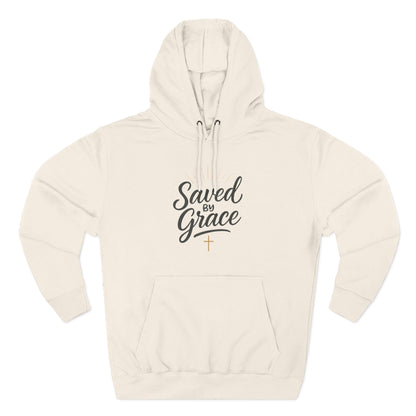 "Saved by Grace" Fleece Hoodie | Faith-Inspired Hoodie | Inspirational Sweatshirt, Christian Gift, Cozy Pullover, Spiritual Wear