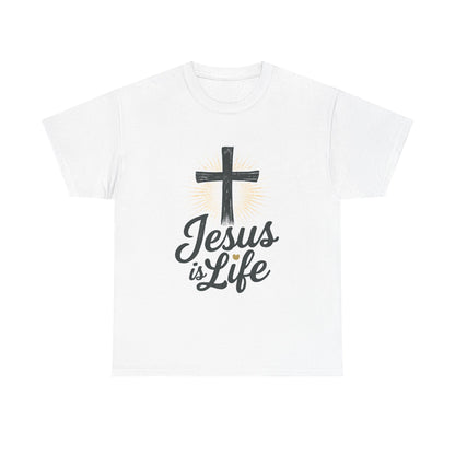 "Jesus is Life" - Inspirational T-Shirt - Unisex Heavy Cotton Tee