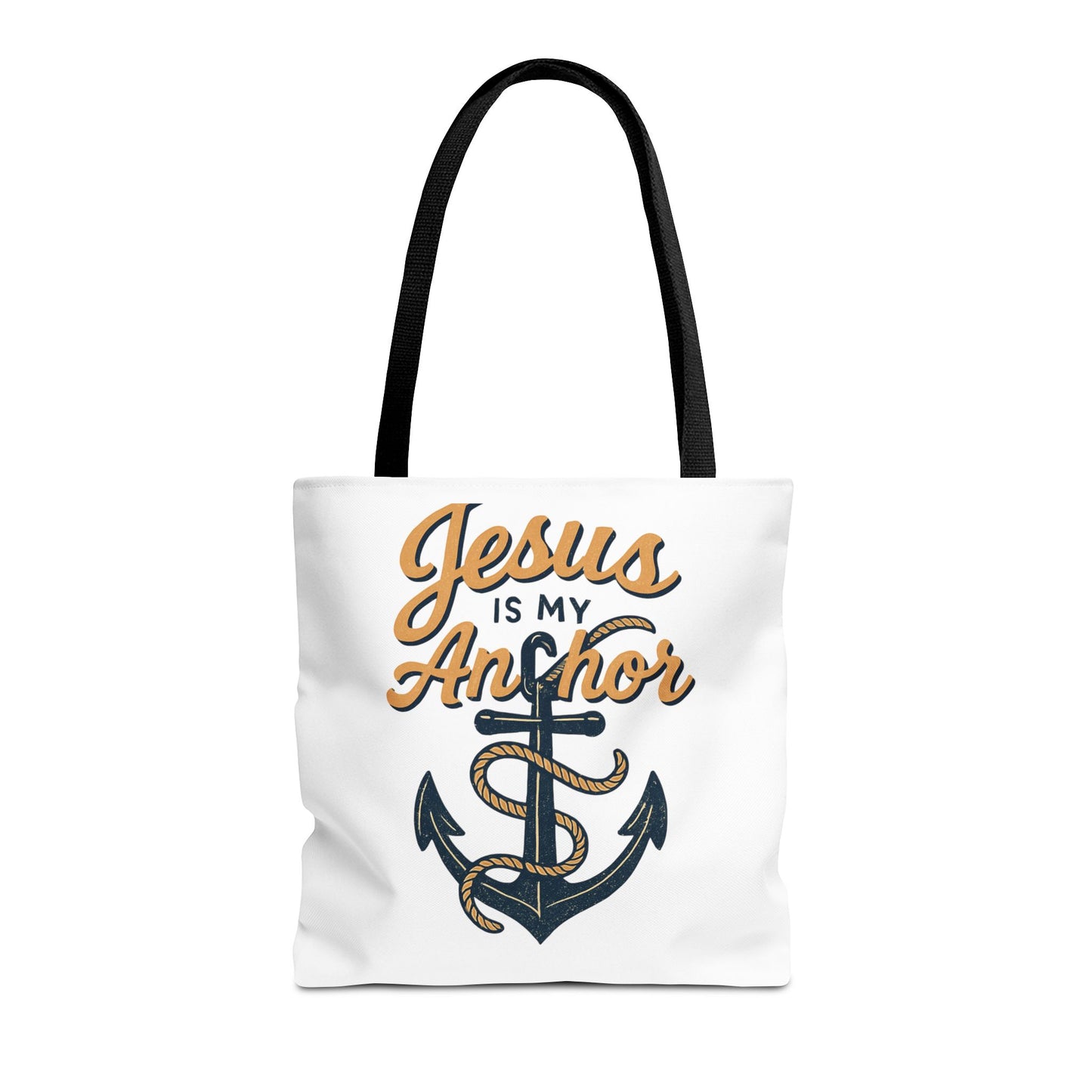 Nautical Tote Bag, "Jesus is My Anchor", Christian Gift, Faith-Inspired Bag, Beach or Everyday Use, Religious Themed Accessory