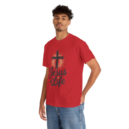 "Jesus is Life" - Inspirational T-Shirt - Unisex Heavy Cotton Tee