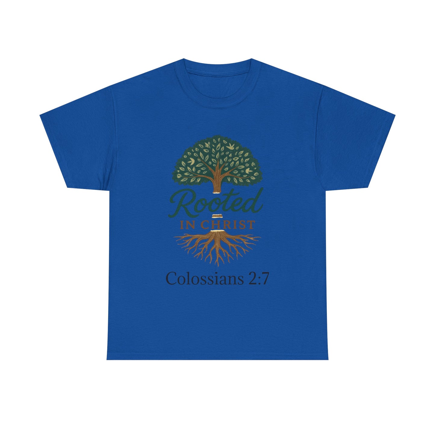 "Rooted in Christ" Tee - Unisex Heavy Cotton Shirt, Christian Apparel, Faith-Based Gift