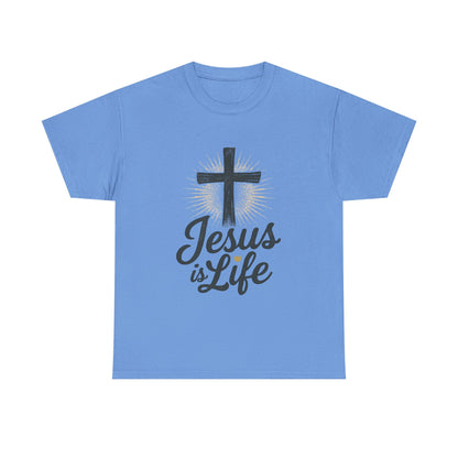 "Jesus is Life" - Inspirational T-Shirt - Unisex Heavy Cotton Tee