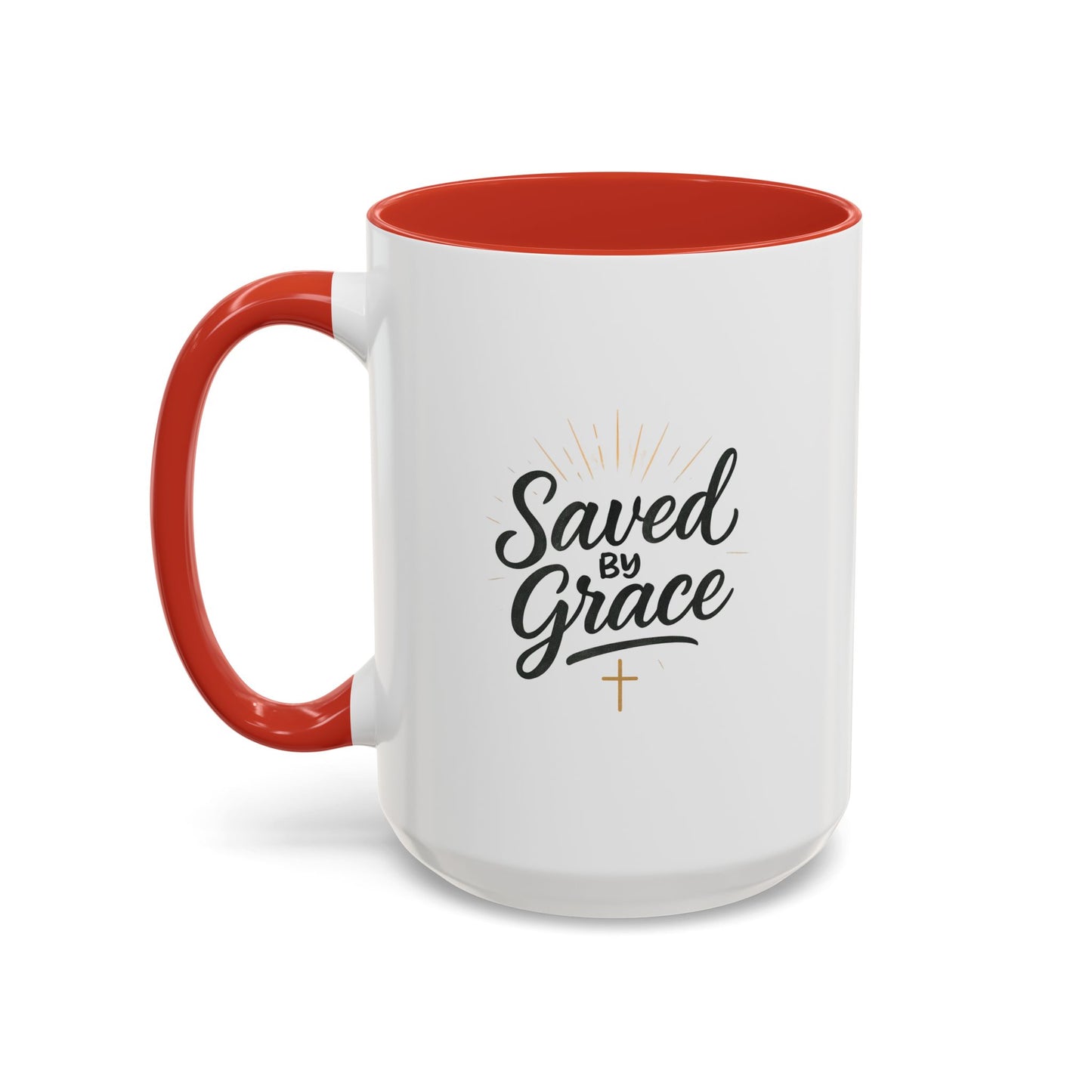"Saved By Grace" - Coffee Mug - Inspirational Gift for Faith Lovers, Perfect for Home or Office, Christian Decor, Encouragement Mug