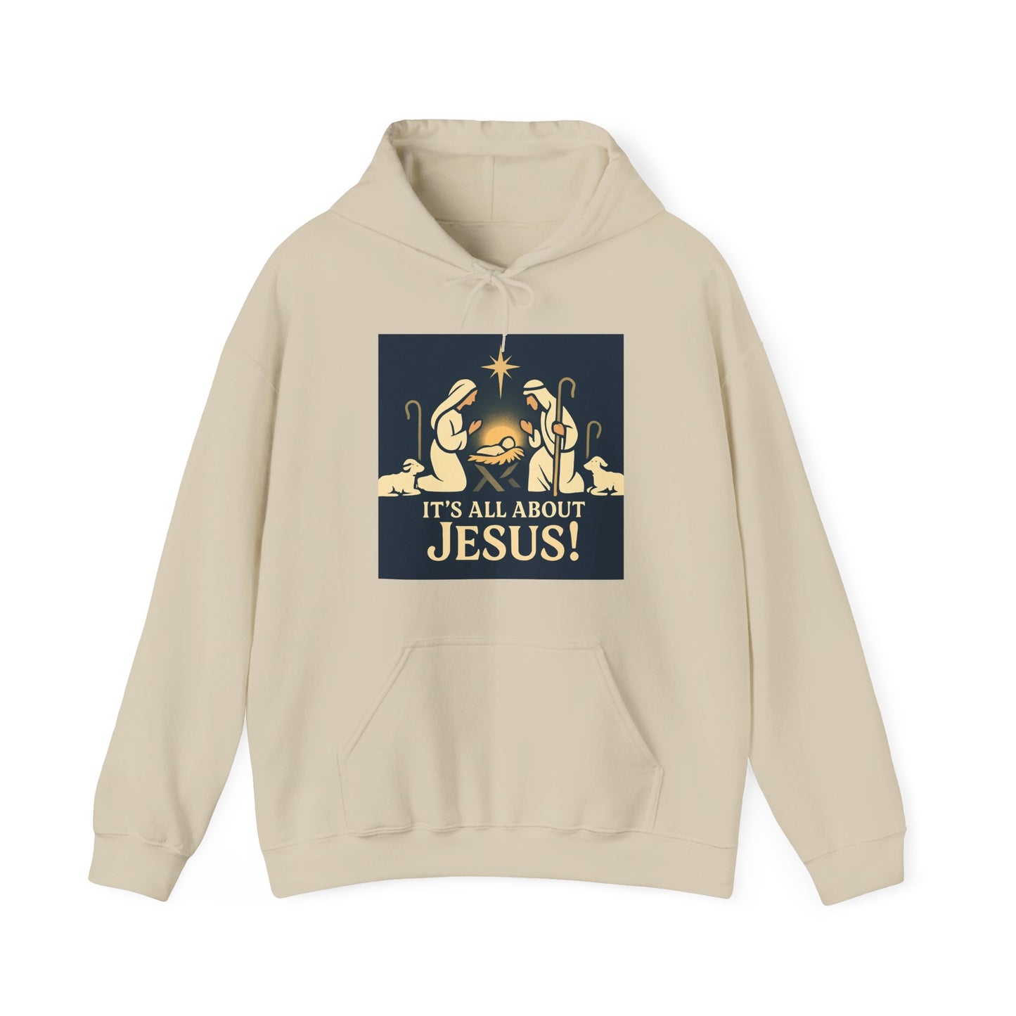 "It's all about Jesus" - Christian Hooded Sweatshirt, Unisex Cozy Hoody for Jesus Lovers, Perfect for Faith, Holidays, and Everyday Wear