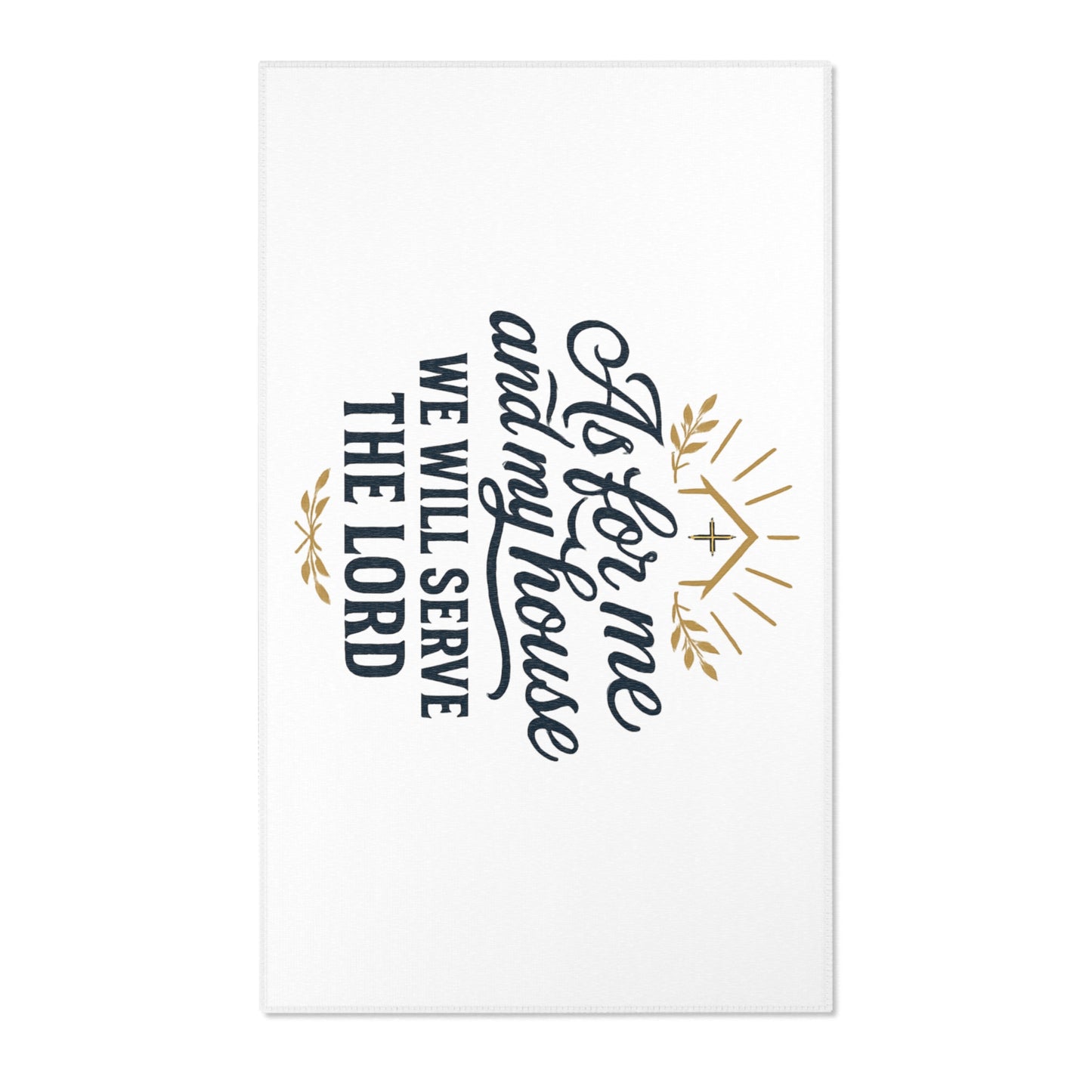 Inspirational Area Rug - "As for Me and My House" Home Decor, Prayer Room Accent, Faith-Based Gift, Christian Living, Housewarming