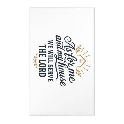 Inspirational Area Rug - "As for Me and My House" Home Decor, Prayer Room Accent, Faith-Based Gift, Christian Living, Housewarming