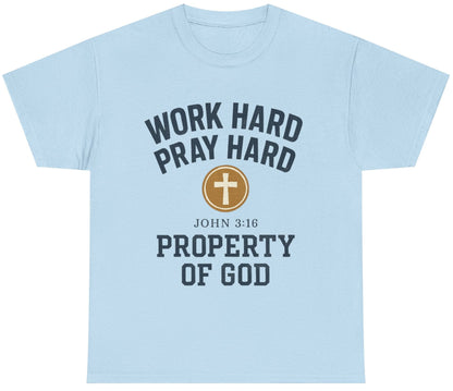 Work Hard Pray Hard Faith-Inspired Unisex Heavy Cotton Tee