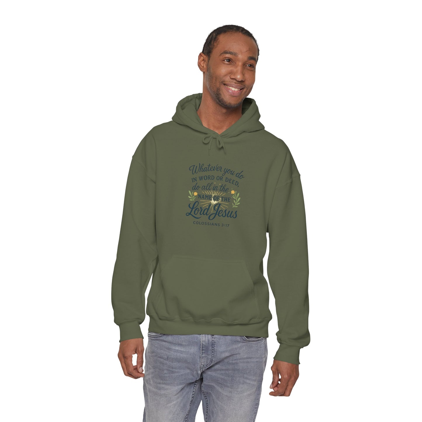 Colossians 3:17 "Do all things in the name of the Lord Jesus" Inspirational Jesus Hoodie