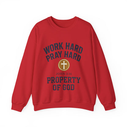 Work Hard Pray Hard Inspirational Crewneck Sweatshirt