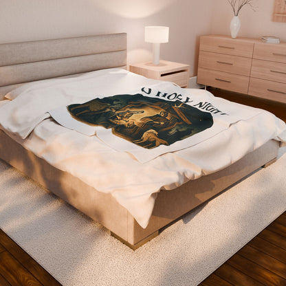 "O Holy Night" - Cozy Velveteen Plush Blanket for Winter, Perfect Gift for Christmas, Holiday Decor, Nursery, or Relaxing Evenings