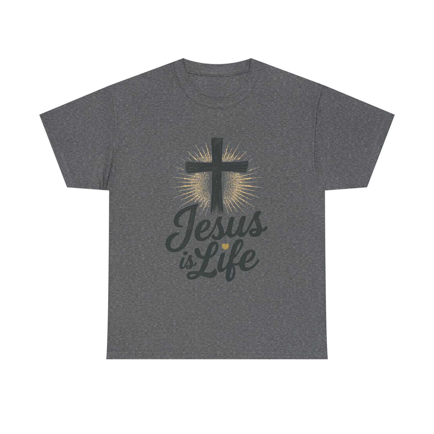 "Jesus is Life" - Front and Back - Faith-Inspired Unisex Heavy Cotton Tee