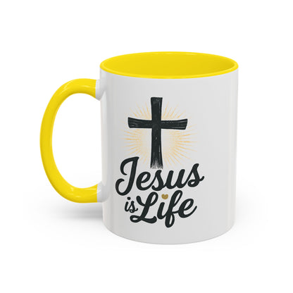 "Jesus is Life" - Christian Accent Coffee Mug - Inspirational 11oz & 15oz