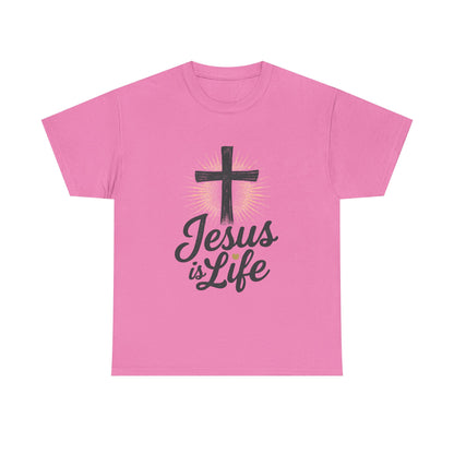 "Jesus is Life" - Inspirational T-Shirt - Unisex Heavy Cotton Tee