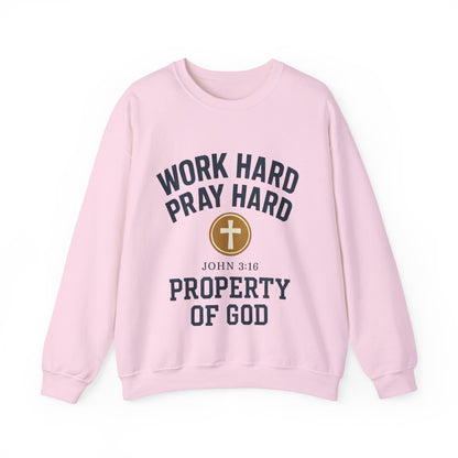 Work Hard Pray Hard Inspirational Crewneck Sweatshirt