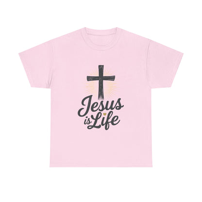 "Jesus is Life" - Inspirational T-Shirt - Unisex Heavy Cotton Tee
