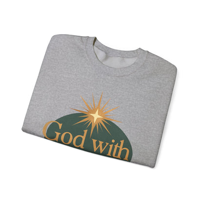 "God with Us" - Cozy Christmas Sweatshirt, Holiday Spirit Wear, Religious Gift, Unisex Crewneck