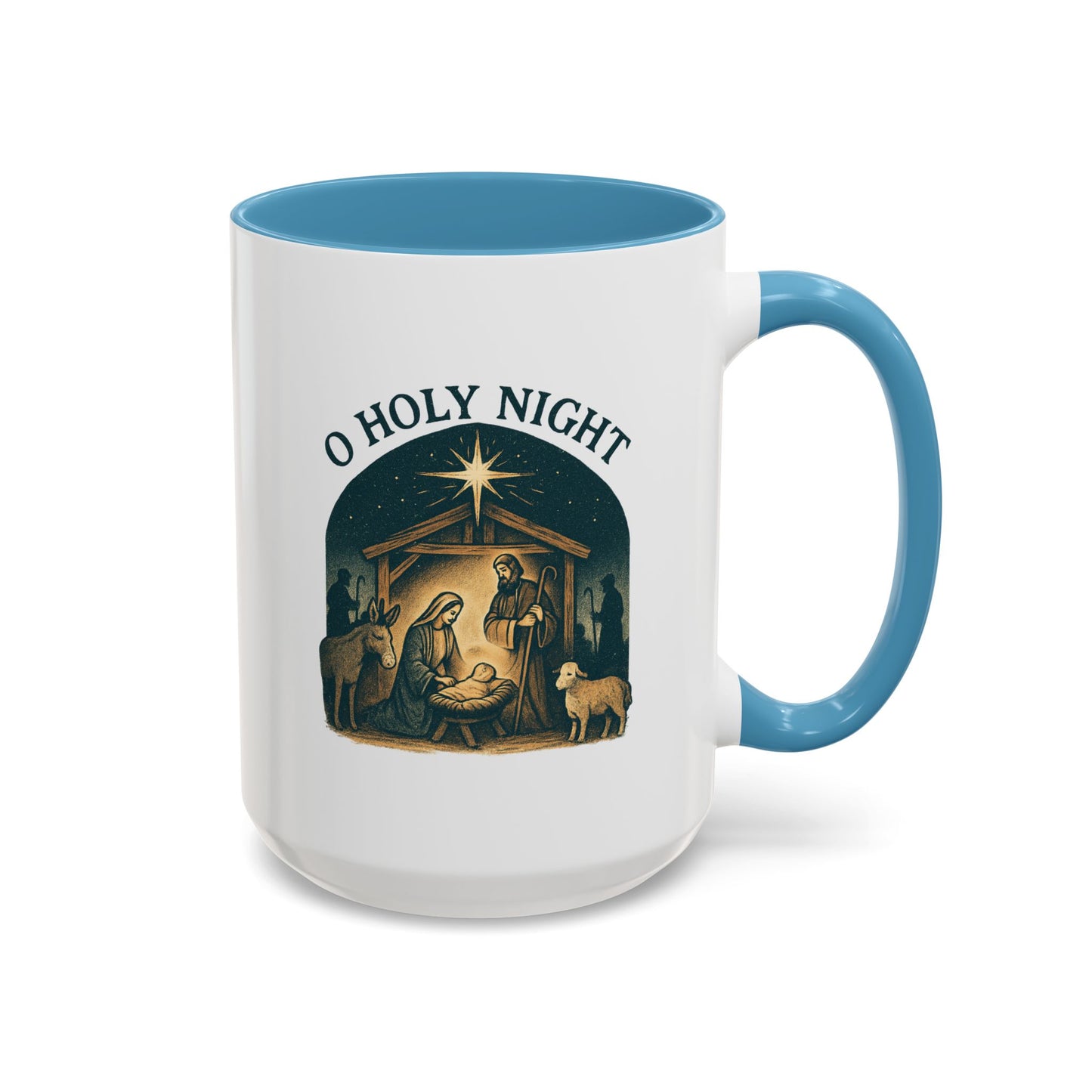O Holy Night" - Christmas Themed Coffee Mug, Holiday Gift, Festive Kitchen Decor