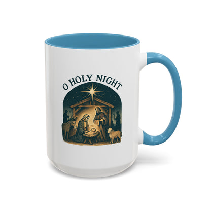 O Holy Night" - Christmas Themed Coffee Mug, Holiday Gift, Festive Kitchen Decor