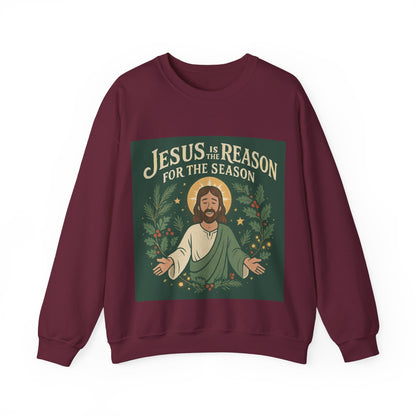 "Jesus is the Reason for the Season" - Crewneck Sweatshirt, Christmas Sweatshirt, Unisex Christmas Gift,