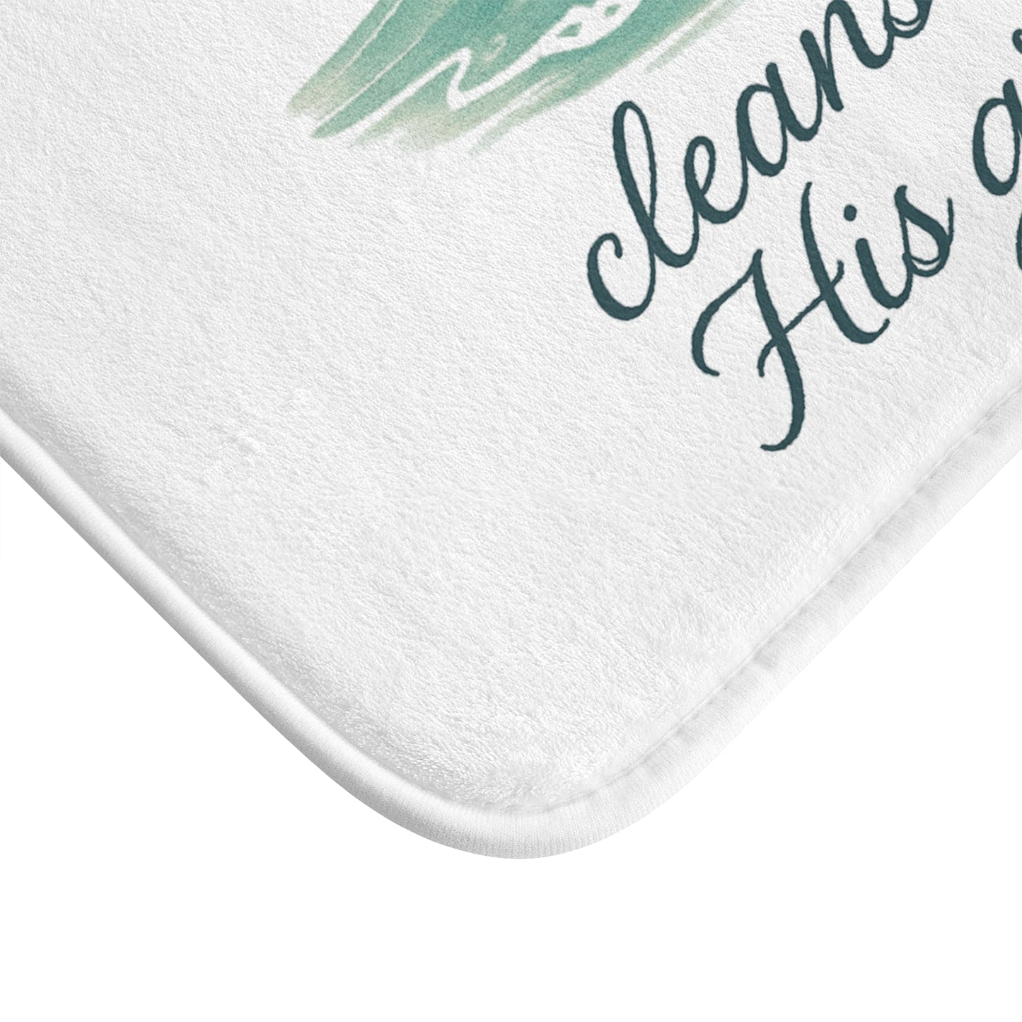 Spiritual Bath Mat with Inspirational Quote, Cleansed by His Grace, Faith Home Decor, Bathroom Accessory, Relaxing Gift