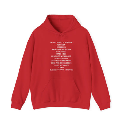 "I'm Not Perfect, But I Am:" Inspirational Christian Hoodie - Faith-Based Sweatshirt, Gift for Faith
