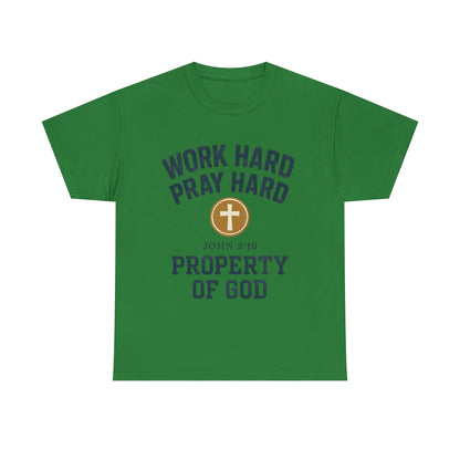Work Hard Pray Hard Faith-Inspired Unisex Heavy Cotton Tee