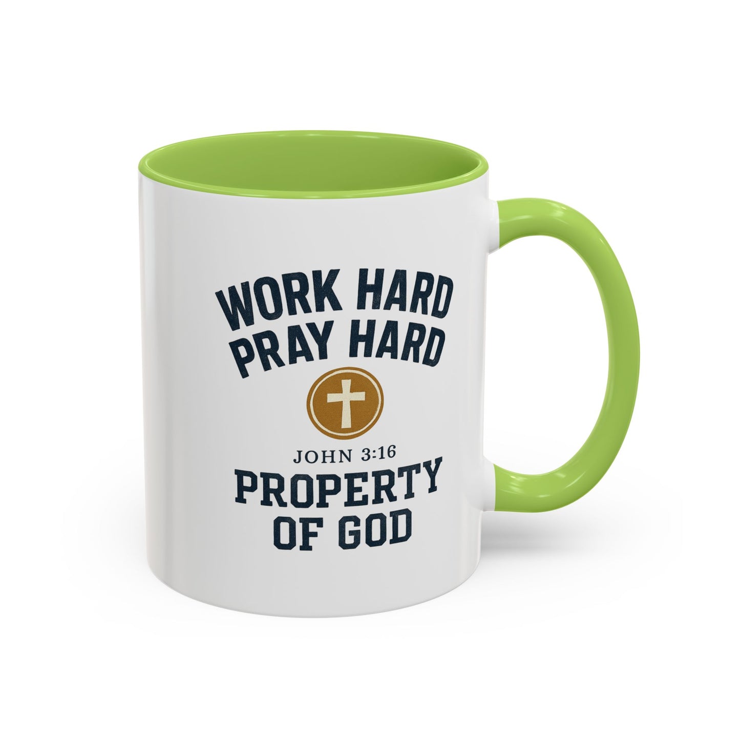 "Work Hard, Pray Hard" Inspirational Coffee Mug (11, 15oz)