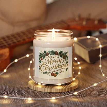 "Have a Merry Christmas" - Christmas Scented Soy Candle - Festive Home Decor, Holiday Gift, Aromatherapy Candle, Seasonal Fragrance, Cozy Ambiance
