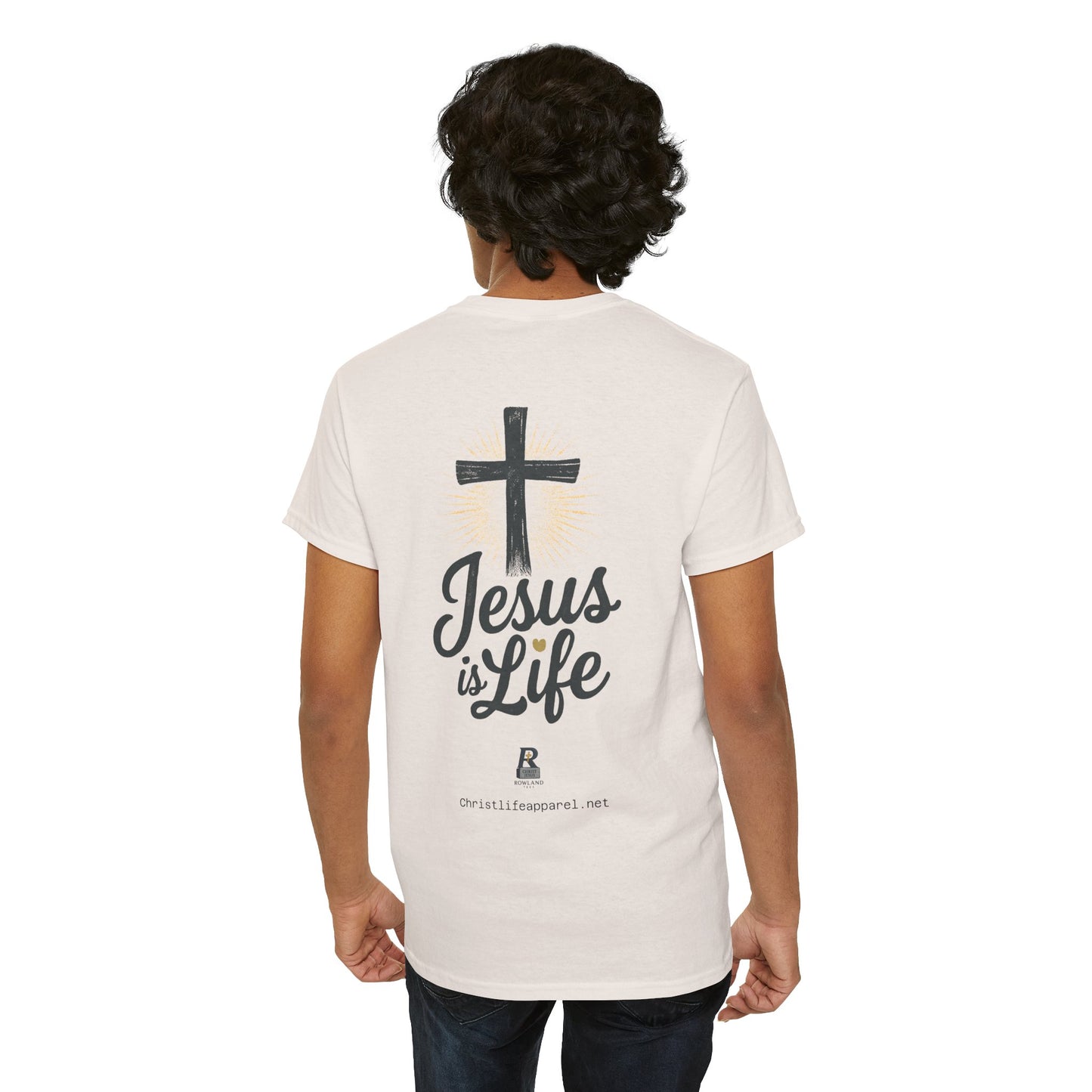 "Jesus is Life" - Front and Back - Faith-Inspired Unisex Heavy Cotton Tee