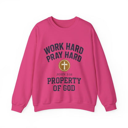 Work Hard Pray Hard Inspirational Crewneck Sweatshirt