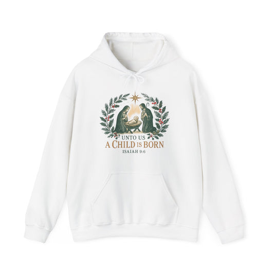 "For Unto us a Child is Born" - Christmas Hoodie, Cozy Unisex Sweatshirt for Holiday Celebrations, Gift for Him/Her, Faith-Inspired [...]