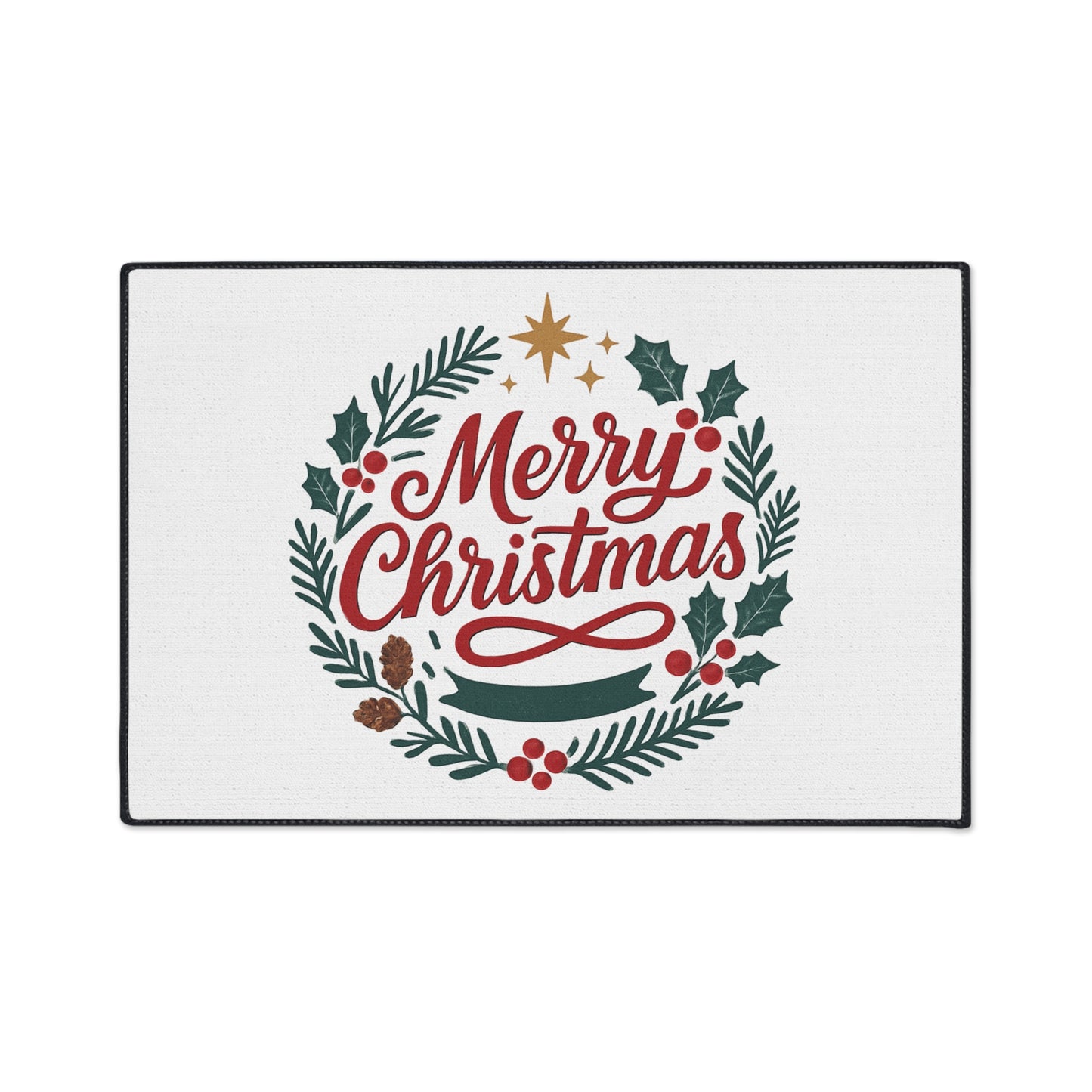 Merry Christmas Heavy Duty Holiday Entry Rug/mat