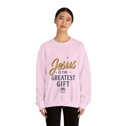 "Jesus is the Greatest Gift" - Crewneck Sweatshirt - Unisex Christian Apparel