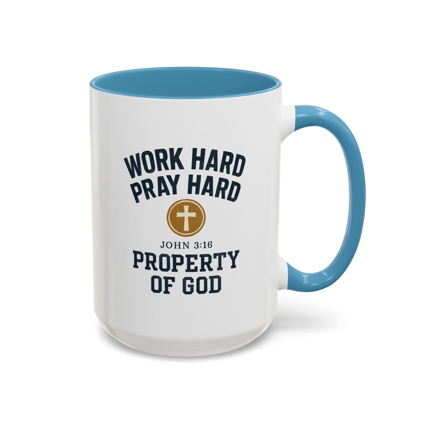 "Work Hard, Pray Hard" Inspirational Coffee Mug (11, 15oz)