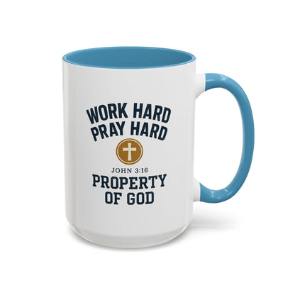 "Work Hard, Pray Hard" Inspirational Coffee Mug (11, 15oz)