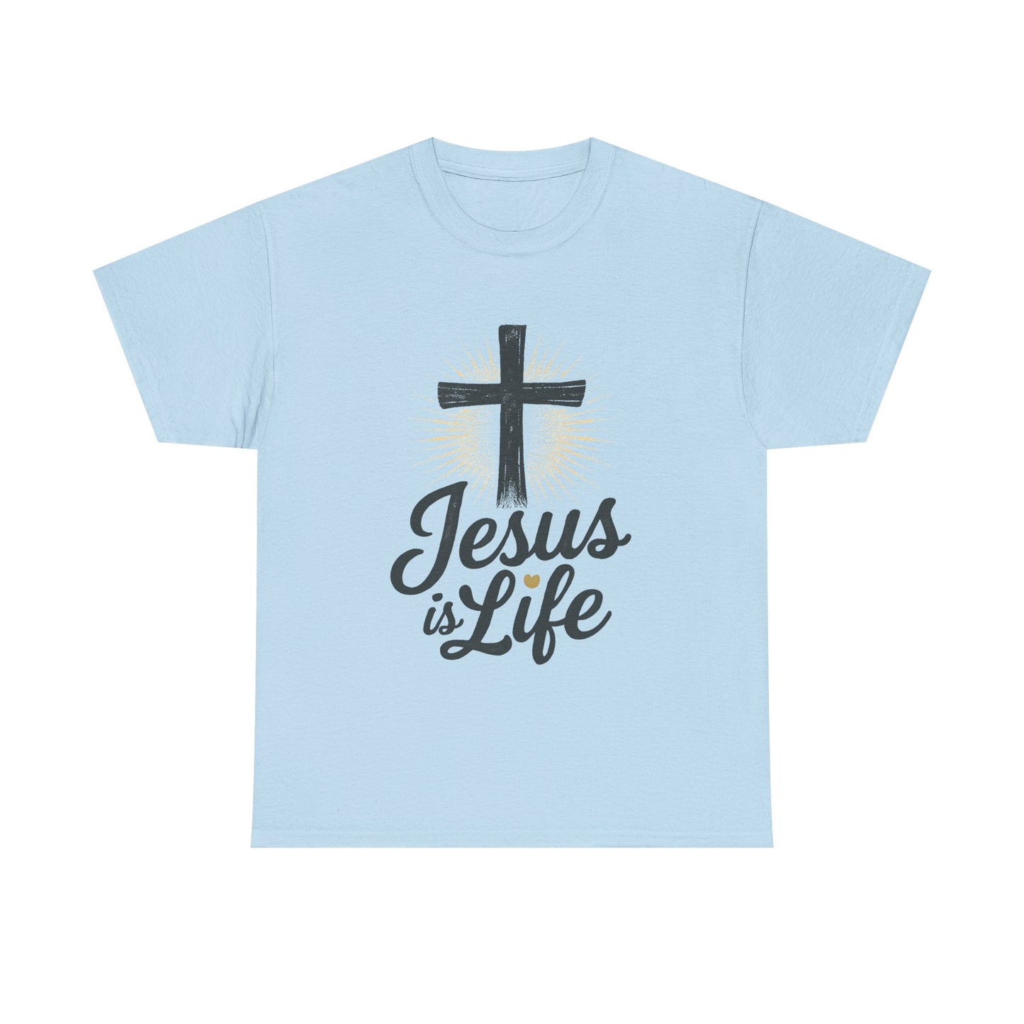 "Jesus is Life" - Front and Back - Faith-Inspired Unisex Heavy Cotton Tee
