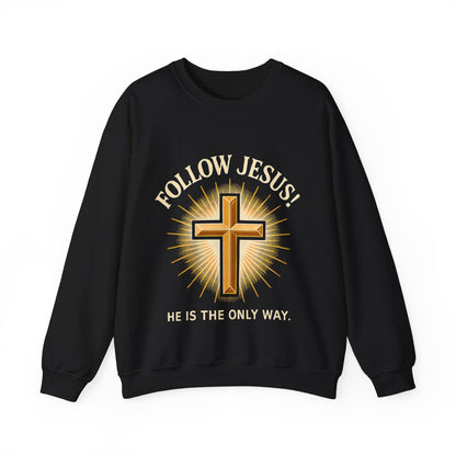 "Follow Jesus" Faith-Inspired Crewneck Sweatshirt Christian Apparel, Gift for Believers, Religious Sweatshirt, Inspirational Fashion