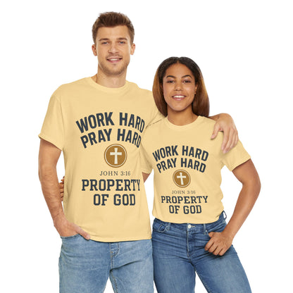 Work Hard Pray Hard Faith-Inspired Unisex Heavy Cotton Tee