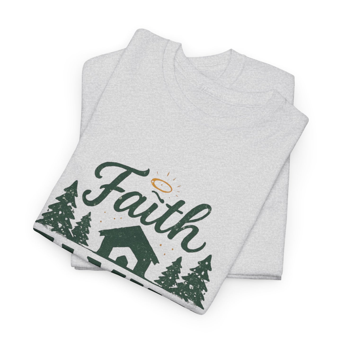 Faith, Family, and Christmas Unisex Heavy Cotton Tee