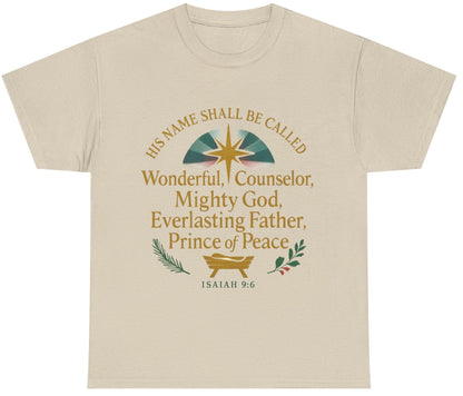 Christian Inspirational Unisex Tee - 'His Name Shall Be Called' Isaiah 9:6