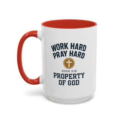 "Work Hard, Pray Hard" Inspirational Coffee Mug (11, 15oz)