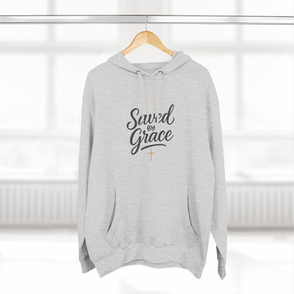 "Saved by Grace" Fleece Hoodie | Faith-Inspired Hoodie | Inspirational Sweatshirt, Christian Gift, Cozy Pullover, Spiritual Wear