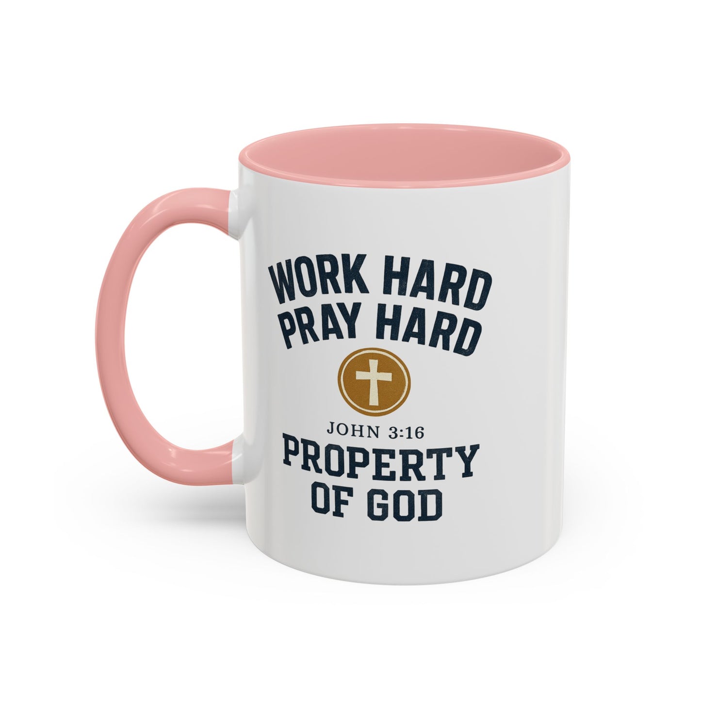 "Work Hard, Pray Hard" Inspirational Coffee Mug (11, 15oz)