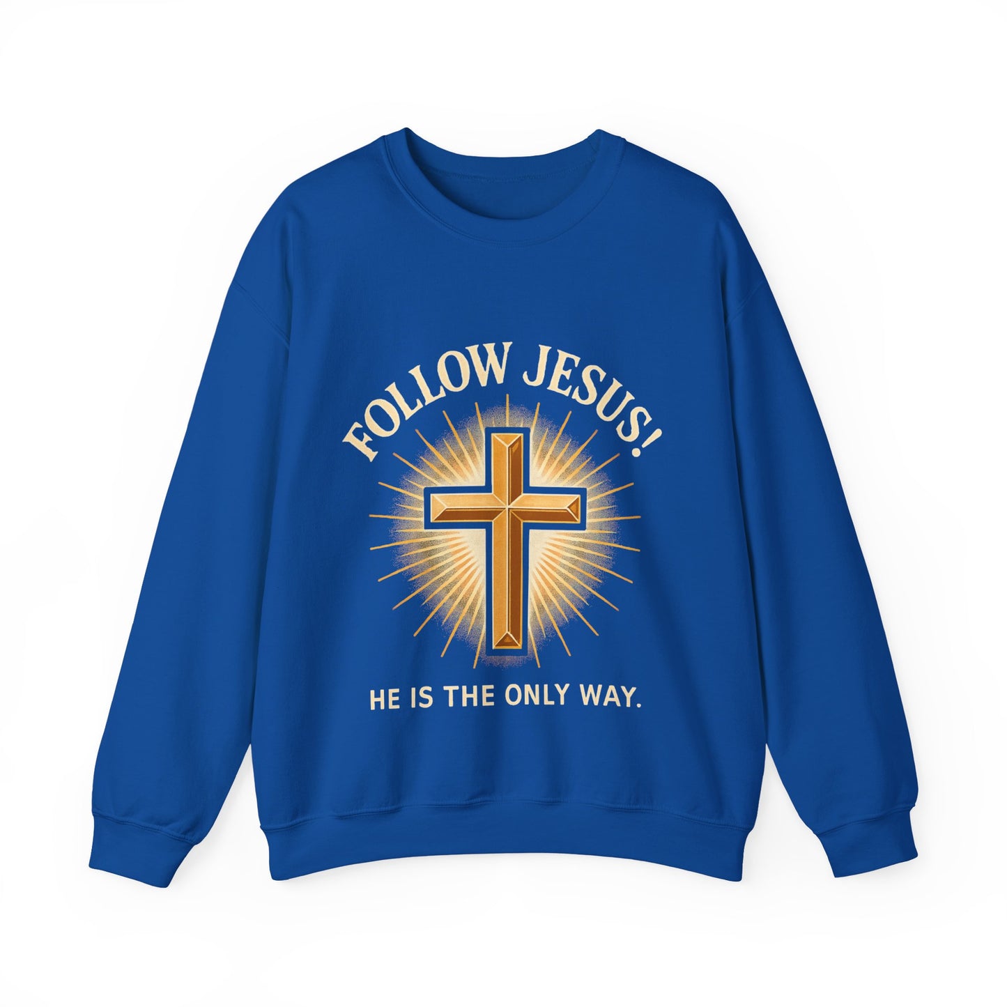 "Follow Jesus" Faith-Inspired Crewneck Sweatshirt Christian Apparel, Gift for Believers, Religious Sweatshirt, Inspirational Fashion