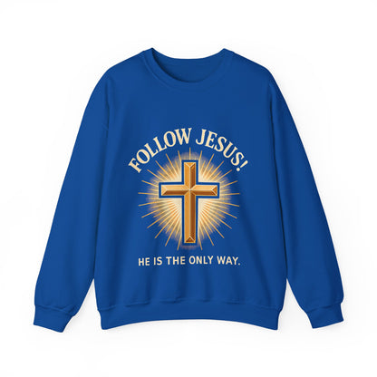"Follow Jesus" Faith-Inspired Crewneck Sweatshirt Christian Apparel, Gift for Believers, Religious Sweatshirt, Inspirational Fashion
