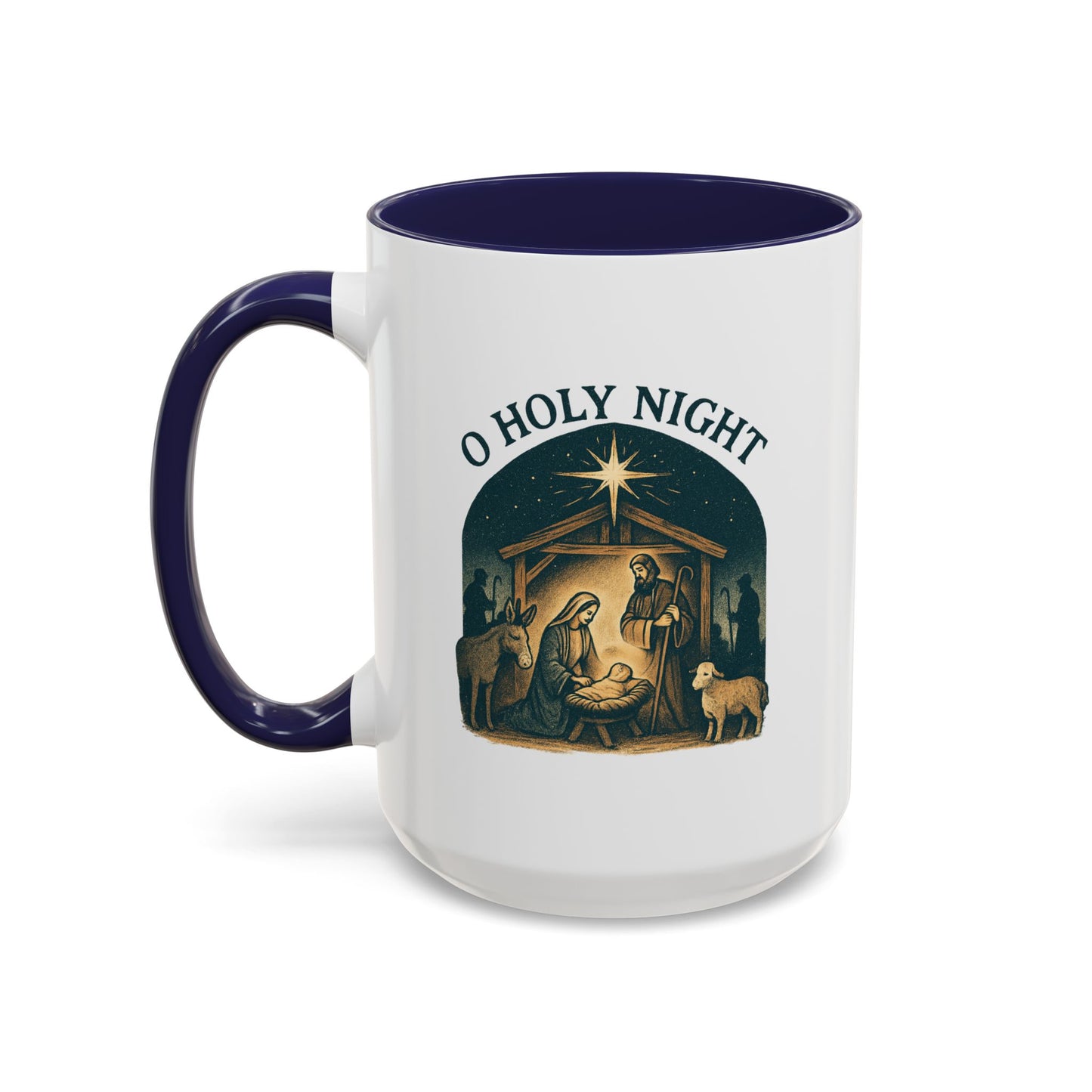 O Holy Night" - Christmas Themed Coffee Mug, Holiday Gift, Festive Kitchen Decor